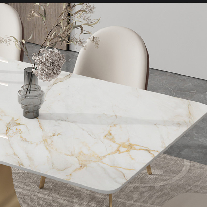 Light luxury rectangular dining table set, 29.5"H x 55.1"L x 31.5"W
