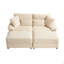 Ensemble de chaise longue double avec repose-pieds réversible