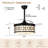 42" Retractable Ceiling Fan with Lights and Remote, Reverisble Quiet DC Motor Chandelier Ceiling Fan