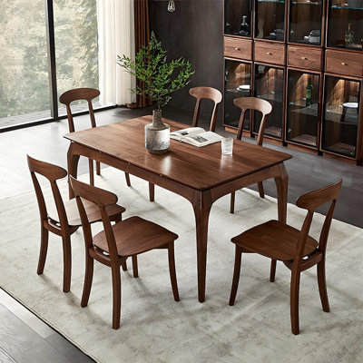 Suspended solid wood table set