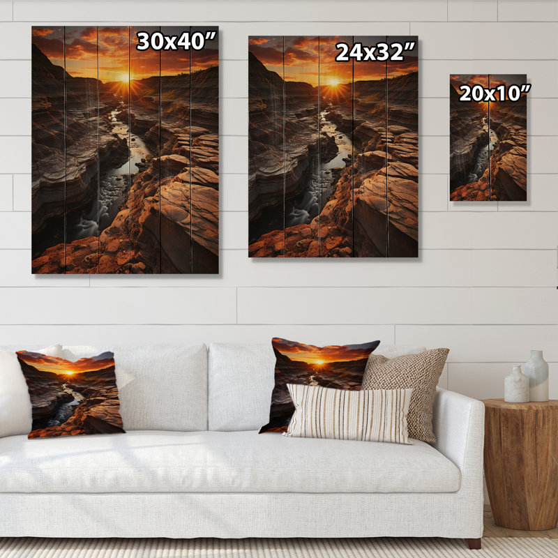 Canada Alberta Badlands I sur bois, H 40 po x l 30 po x P 0,78 po