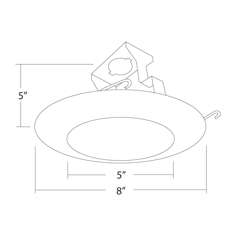 Garniture de douche encastrée 6" lexan fresnel