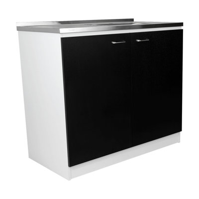 Napoles Utility Sink With Cabinet, Double Door, One Shelf