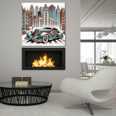 «Chicago Art Deco Car» par Rey Klimt, art mural en verre acrylique