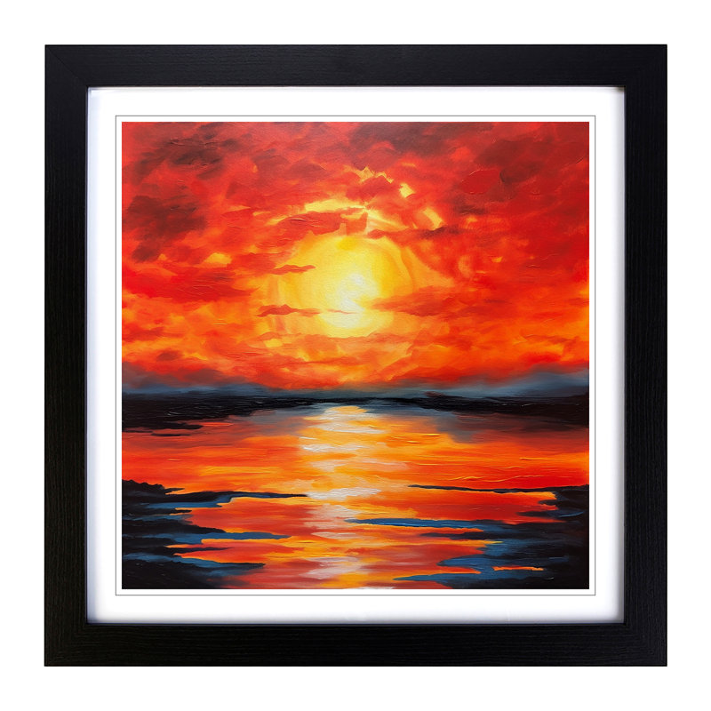 Sunrise Acrylic Painting No.1 - Framed Print, Black