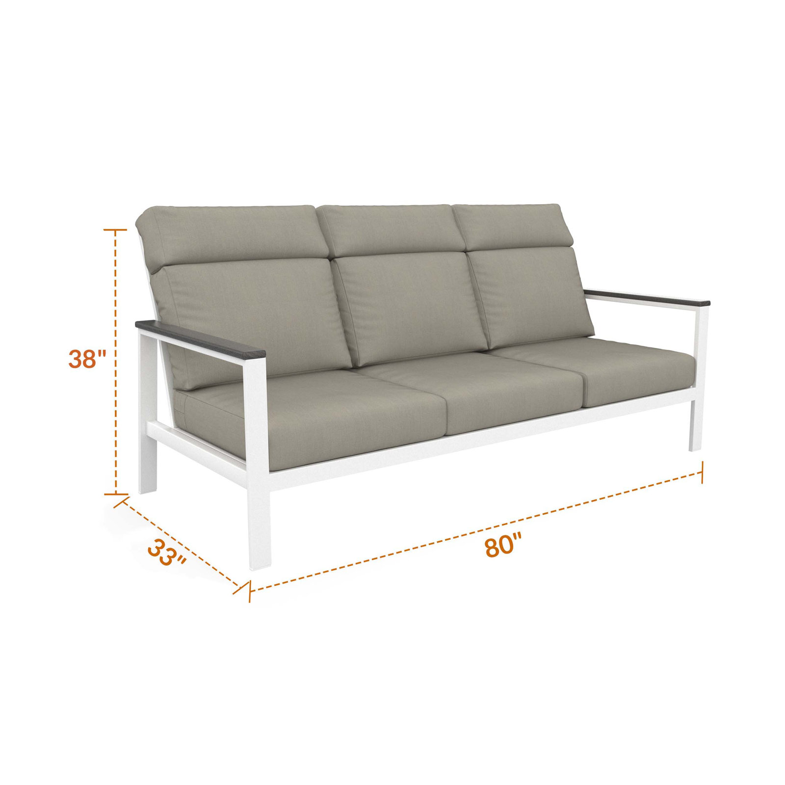 Townsend 80" Sunbrella® Patio Sofa, Solid Color, Spectrum Dove