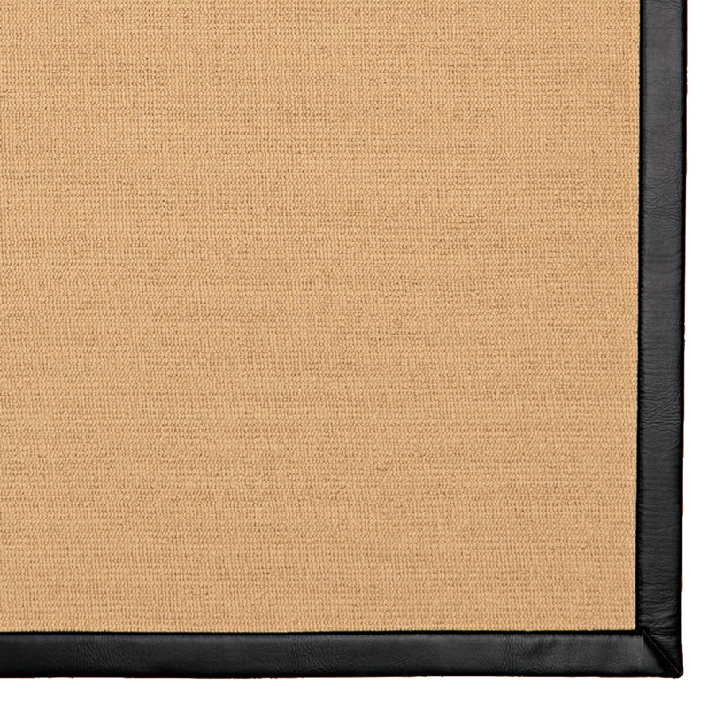 Tapis berbère moyen en similicuir noir fait à la main Nannette, Rectangulaire 8 pi x 11 pi