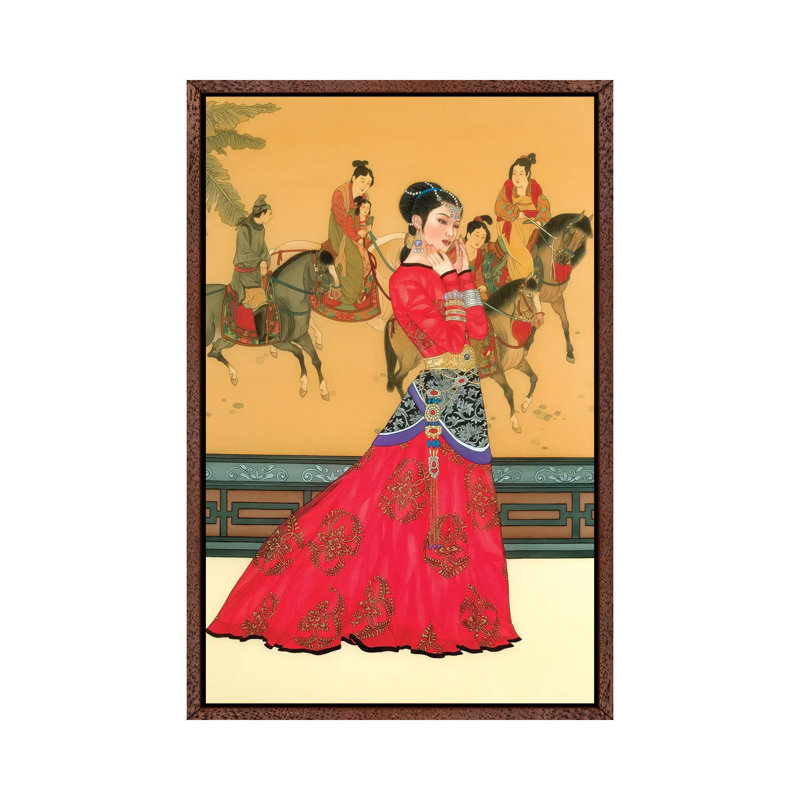 Li Wa - Painting on Canvas, 66.04 cm H x 45.72 cm W, Classic Brown Wood Framed