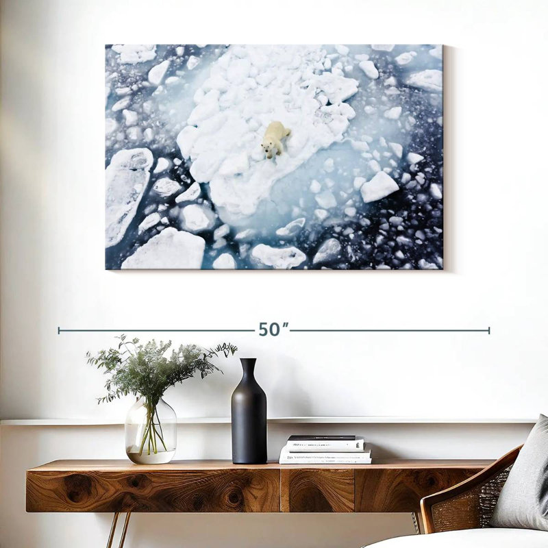 Polar Bear In Spitsbergen, 26" H x 39" W