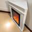 Beige Solid Wood Electric Fireplace-138150259
