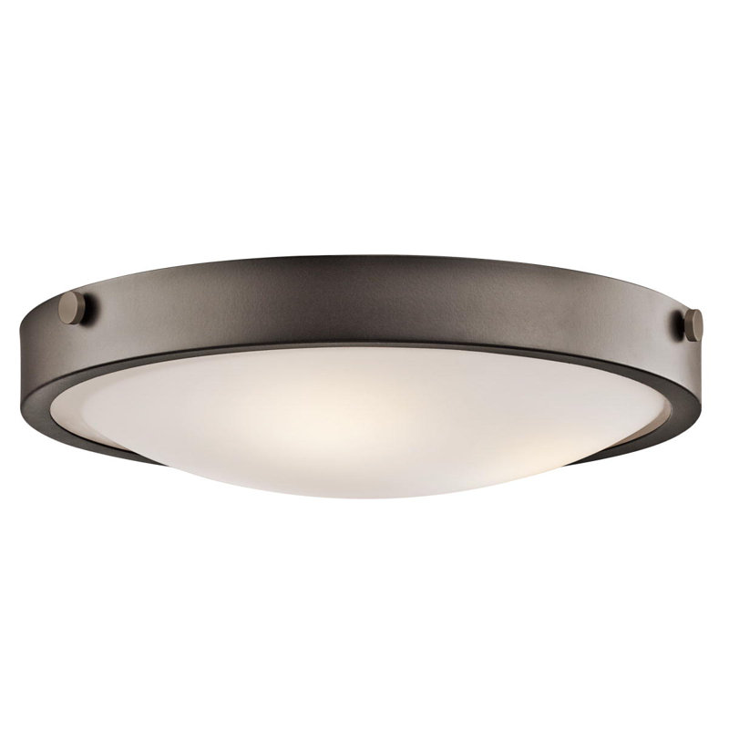 Jacoby Glass Flush Mount, 5.5" H x 17.5" W, Bronze