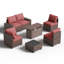 Ensemble de meubles de patio 7 pièces avec foyer au gaz propane de 44 po, ensemble de conversation pour jardin, patio, cour arrière-852036728