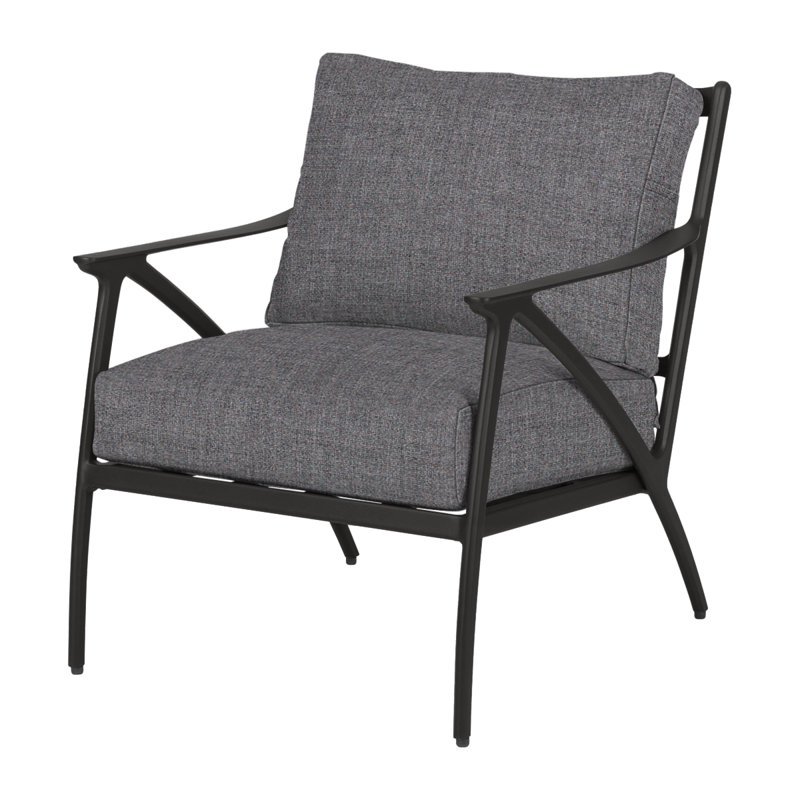 Amari Cast Outdoor Lounge Chair, Cast Slate Sunbrella® Plainweave, Carbon