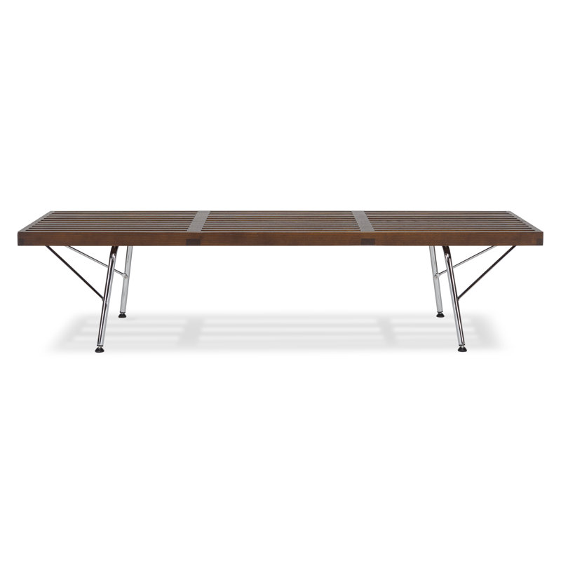 Banc en bois Bullington, Noyer foncé