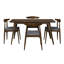 Ensemble de salle à manger 5 pièces 1 table 4 chaises, structure en bois d'hévéa, plateau en faux bois, rétro - élégant pour la cuisine et la salle à manger familiale-307018825