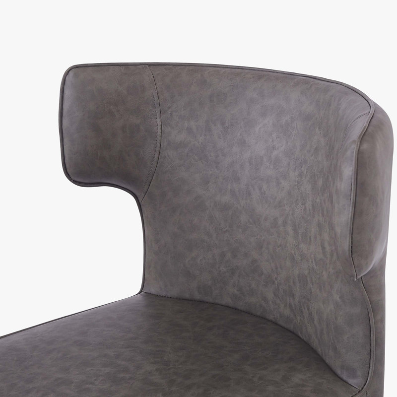 Counter Height Upholstered Bar Stools with Wing back and Metal Footrest
