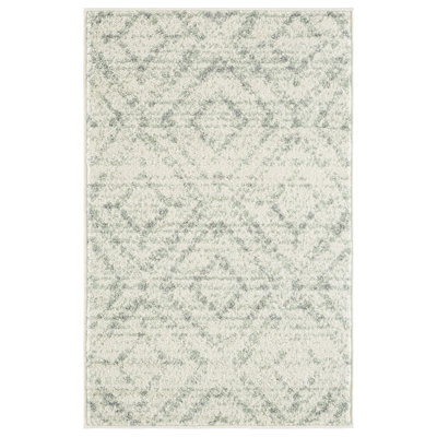Almus Geometric Ivory/Green Area Rug