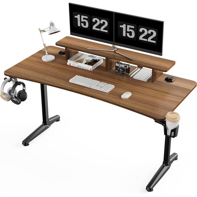 Bureau porte-gobelet Huberdina avec prises intégrées