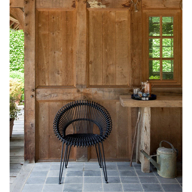 Roy Outdoor Dining Side Chair, Black