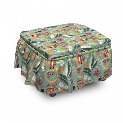 Housse pour repose-pieds rain forest animaux