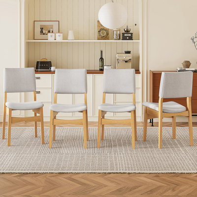 Ensemble de 4 chaises de salle à manger rembourrées empilables