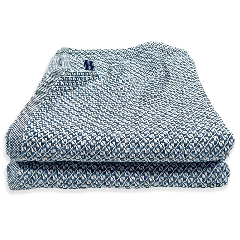 Cotton Blanket, 110" x 96", Blue