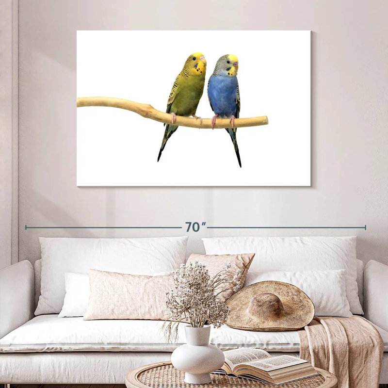 Parakeets, 32" H x 48" W