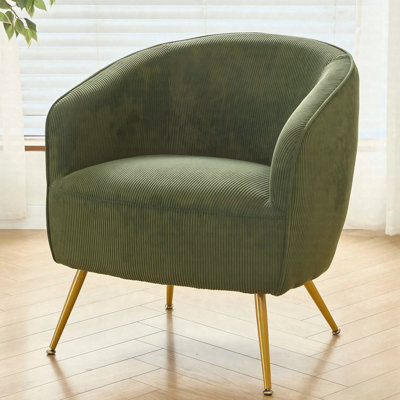 Fauteuil d'appoint en velours côtelé