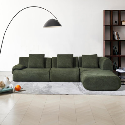 Canapé modulaire surdimensionné de 117,7 po 2 pièces, canapé modulaire en forme de L en velours Teddy pour salon, chambre à coucher