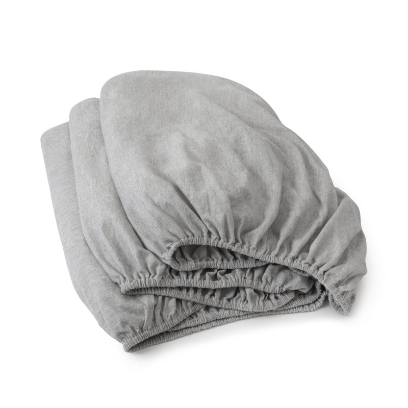 Sateen Fitted Sheet, King, Gray