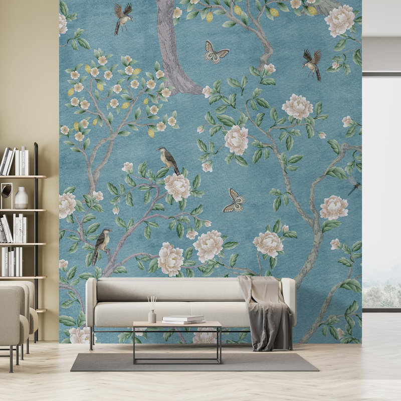 Bordure florale pelez et collez, L 120 po x l 96 po