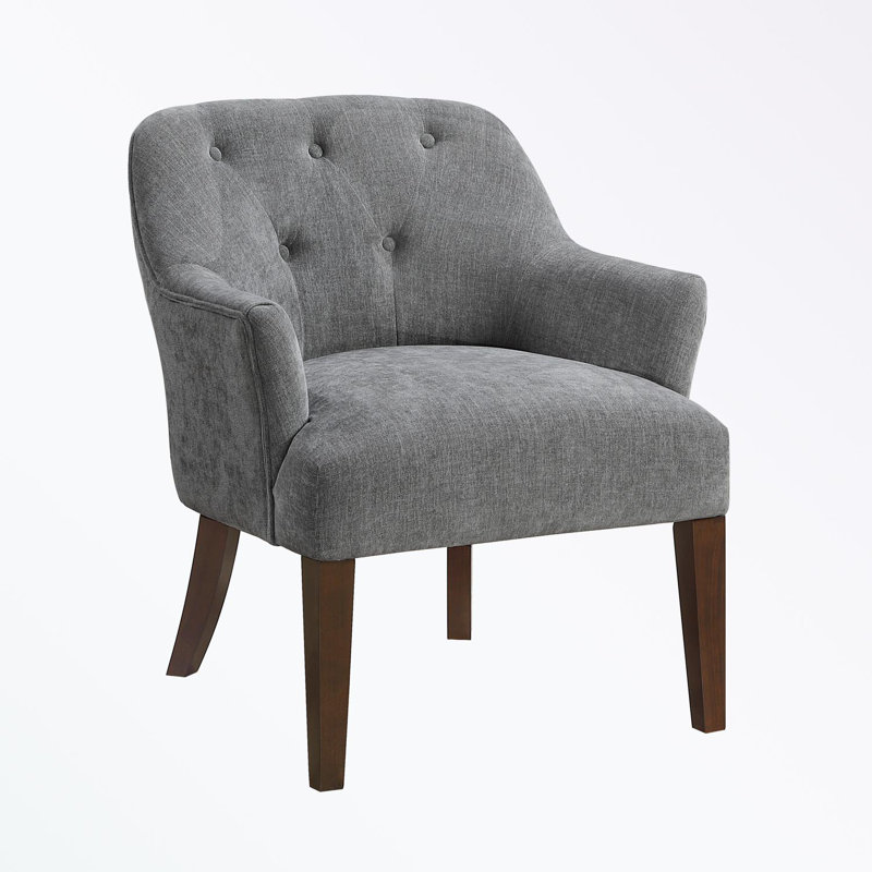 Chaise d'appoint avec dossier capitonné et pieds robustes, Beige