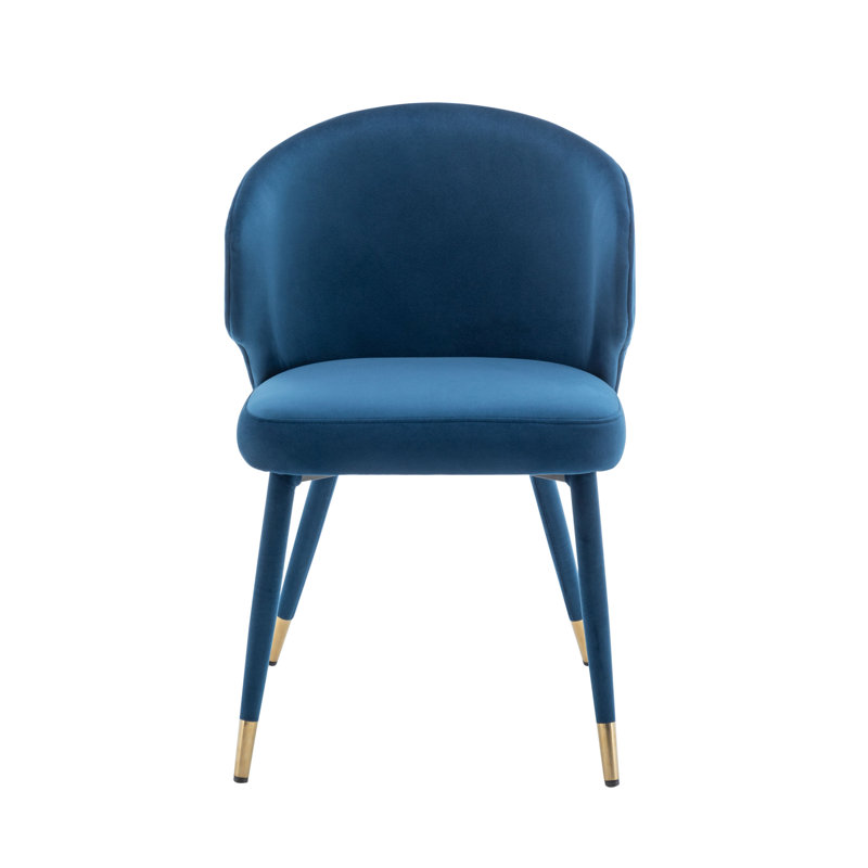 Chaise de salle à manger rembourrée Sumiko, Bleu