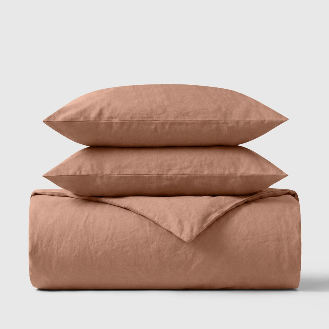 100% Cotton Percale 300 Thread Count 3-Piece Duvet Cover Set