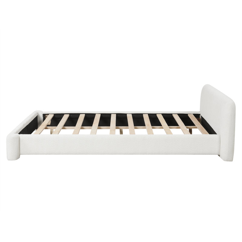 Lit tapissier blanc douillet Coce, Très grand lit