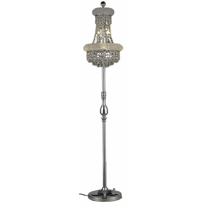 Lampe sur pied 58 po crystal Mckie, Chrome