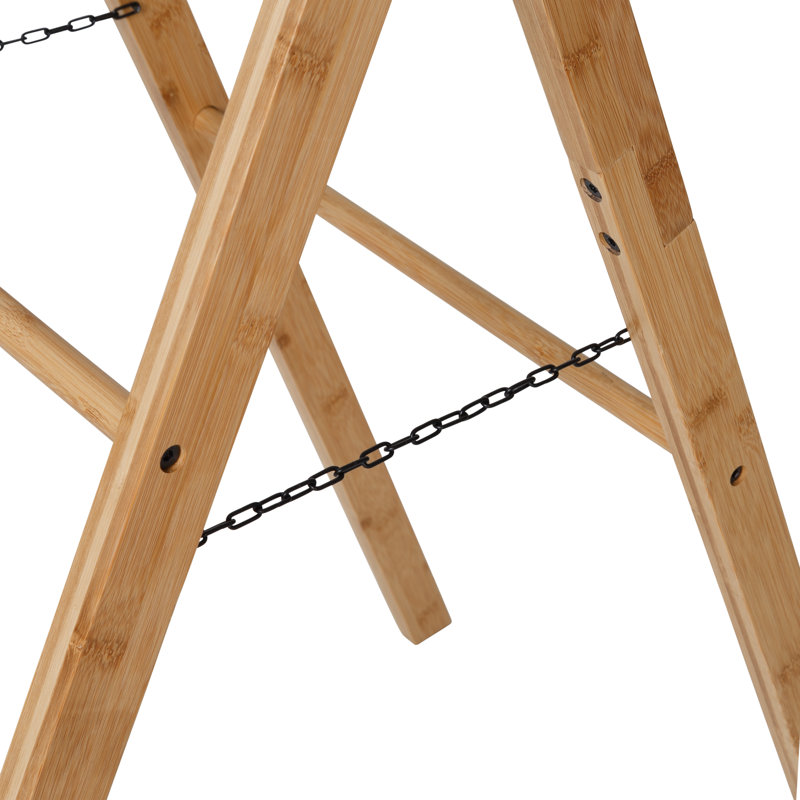 Natural Bamboo Folding Clothes Drying Ladder Rack