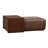 Jarmo Full-Grain Genuine Italian Leather Ottoman With Walnut Table-126057876