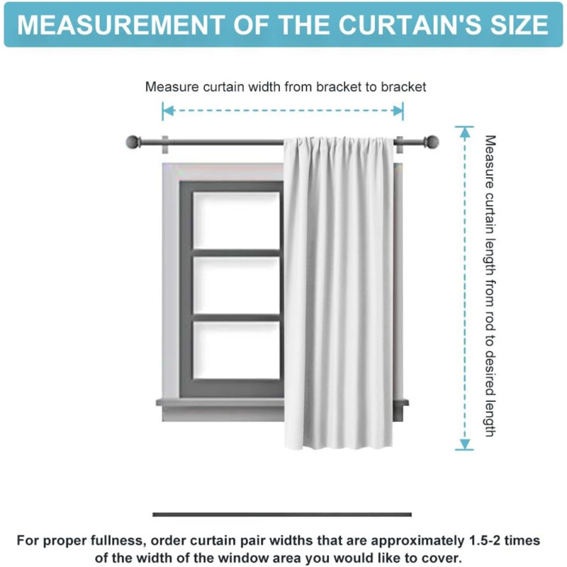 Boria Blackout Curtain Pair, 42" W x 54" L, Gray