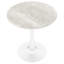 Table de salle à manger ronde de 27,6 po pour 4 personnes, style Mid-Century moderne, en bois manufacturé de couleur blanche avec base piédestal