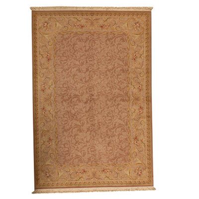 Wool Oriental Area Rug in Cream