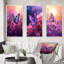 Pink Butterfly Wonderful Sunset III - Animals Butterfly Art Set Of 3 Pieces-1140958535-1140958558