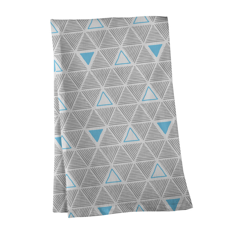 Jordao Tea Towel Kitchen Towel, Gray/Sky, Poly Twill