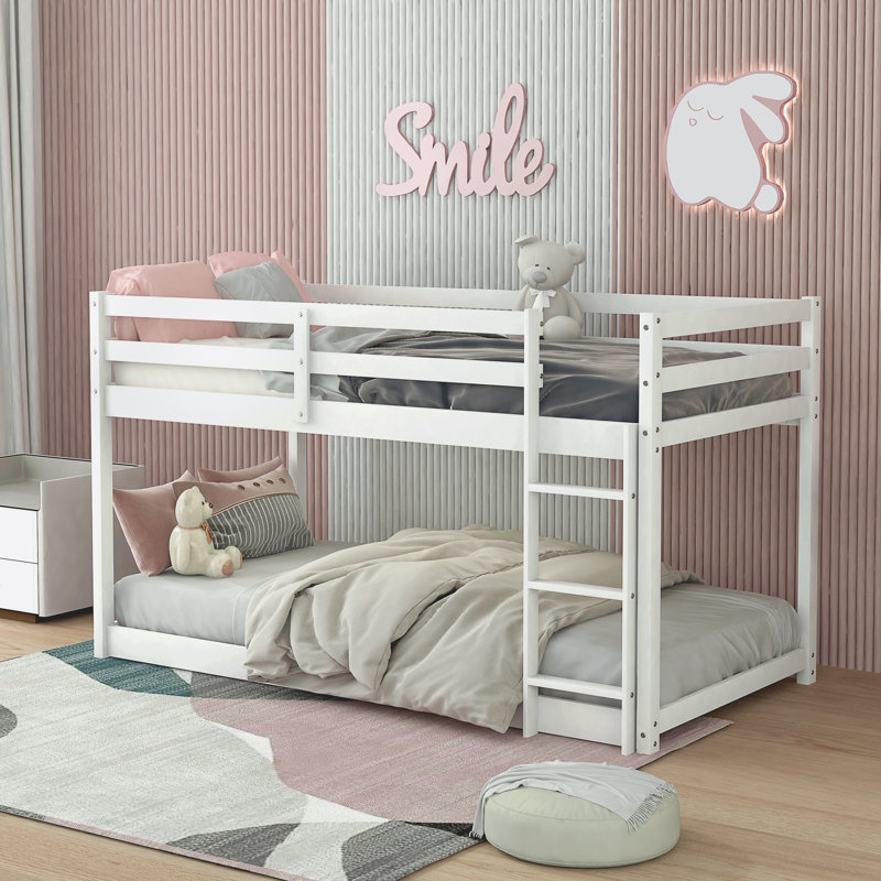 Fenel Kids Twin Over Twin Bunk Bed, White
