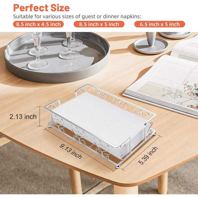 Porte-serviettes et plateau à serviettes d'invité - Papier jetable en acier inoxydable