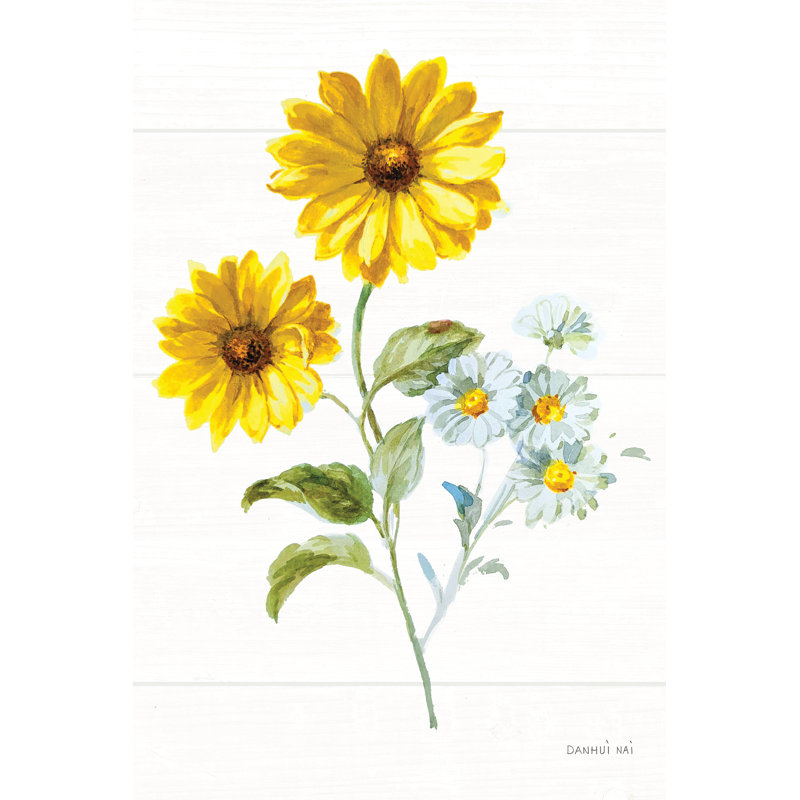 «Bees And Blooms Flowers IV» par Danhui Nai - impression, Toile tendue, Non, H 30 po x l 20 po