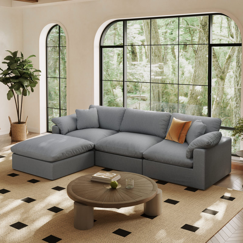 Canapé modulaire surdimensionné Cloud, Gris, 4