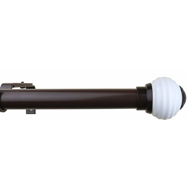 Tringle à rideaux simple en céramique à draperie ajustable Verano, H 1 po x l 84 po x P 6,75 po