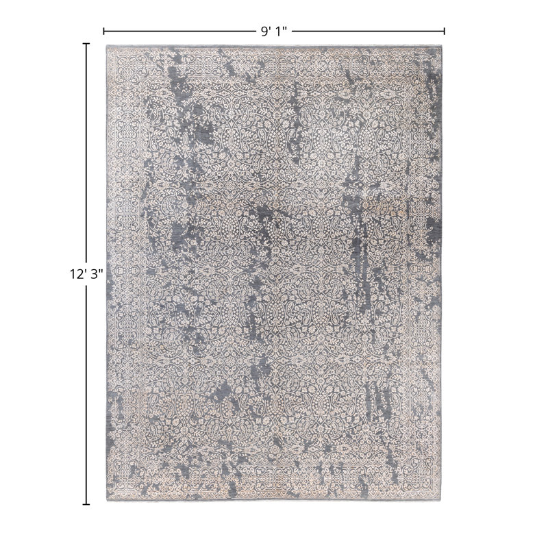 Overdyed One-of-a-Kind 9' 1" x 12' 3" Hand Knotted Area Rug