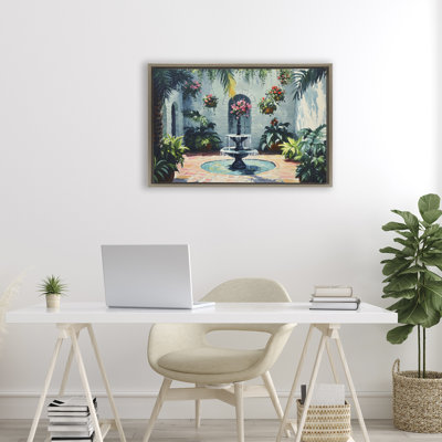 Cadre flottant floral avec cour intérieure, design par Franklyn Gregory